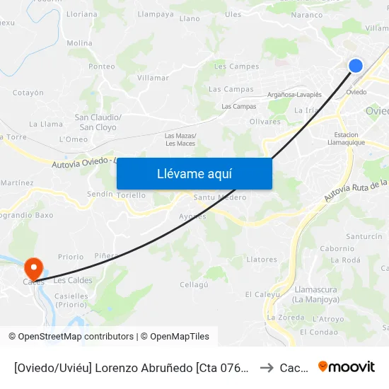 [Oviedo/Uviéu]  Lorenzo Abruñedo [Cta 07679] to Caces map