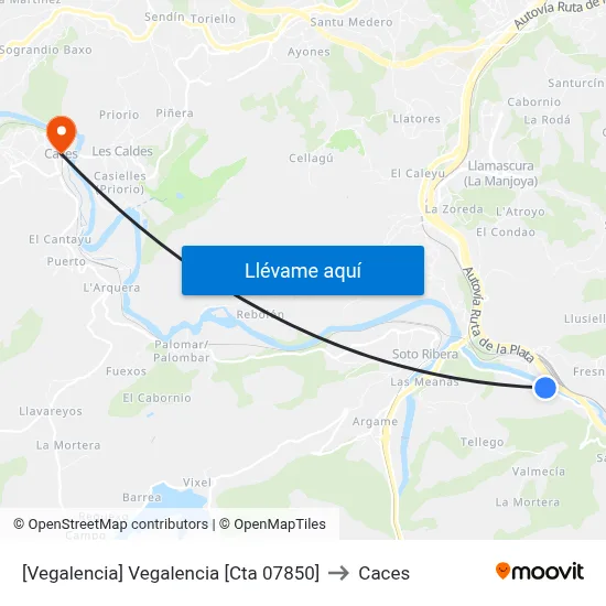 [Vegalencia]  Vegalencia [Cta 07850] to Caces map