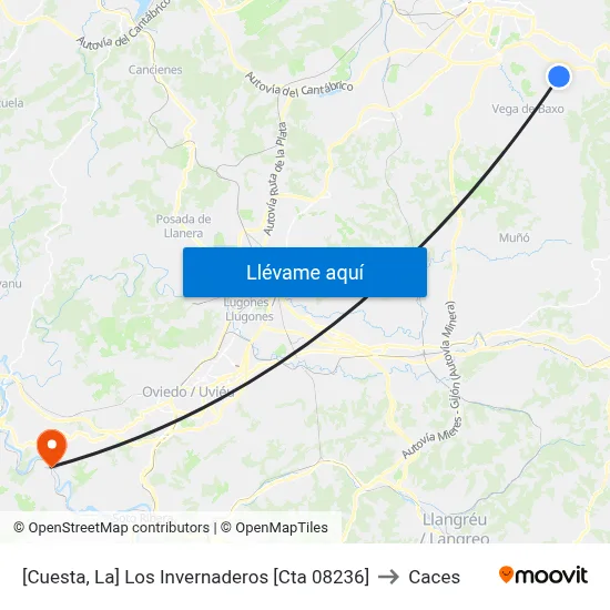 [Cuesta, La]  Los Invernaderos [Cta 08236] to Caces map