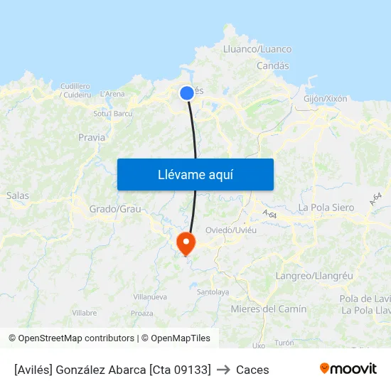 [Avilés]  González Abarca [Cta 09133] to Caces map