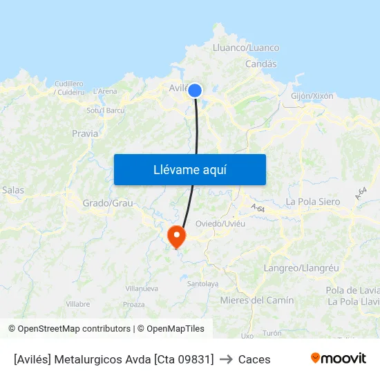 [Avilés]  Metalurgicos Avda [Cta 09831] to Caces map