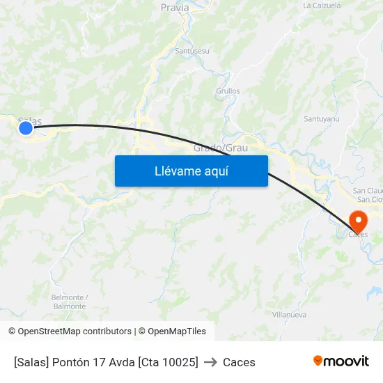 [Salas]  Pontón 17 Avda [Cta 10025] to Caces map