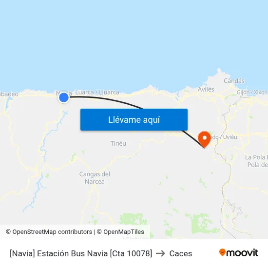 [Navia]  Estación Bus Navia [Cta 10078] to Caces map