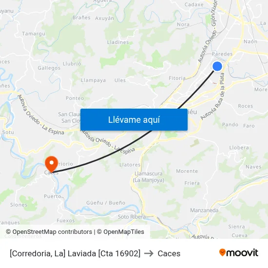 [Corredoria, La]  Laviada [Cta 16902] to Caces map