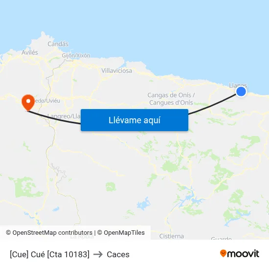 [Cue]  Cué [Cta 10183] to Caces map