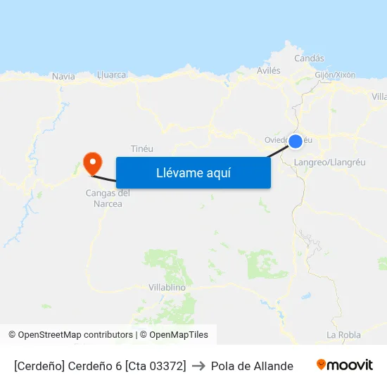 [Cerdeño]  Cerdeño 6 [Cta 03372] to Pola de Allande map