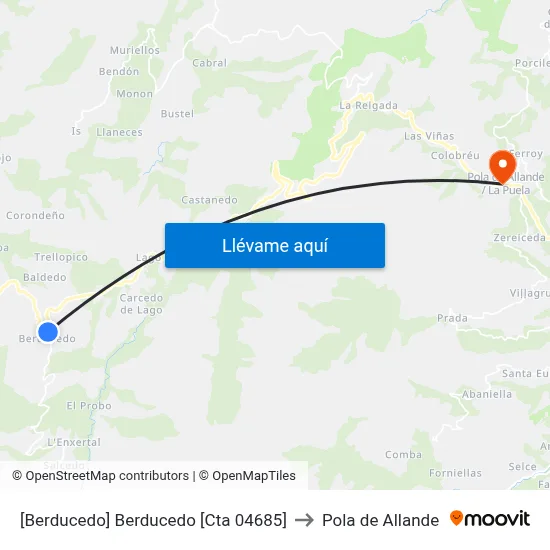 [Berducedo]  Berducedo [Cta 04685] to Pola de Allande map