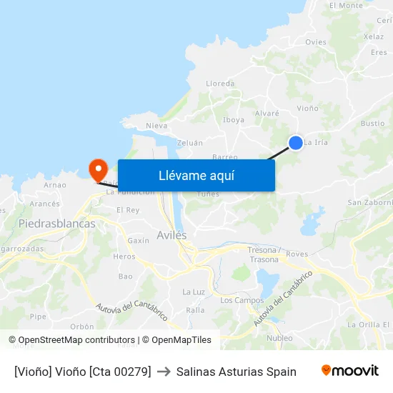 [Vioño]  Vioño [Cta 00279] to Salinas Asturias Spain map