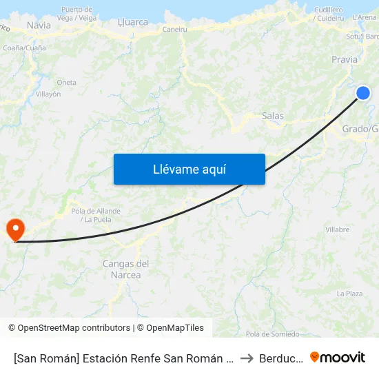 [San Román]  Estación Renfe San Román [Cta 00061] to Berducedo map