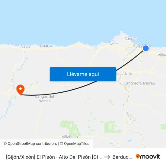 [Gijón/Xixón]  El Pisón - Alto Del Pisón [Cta 00568] to Berducedo map