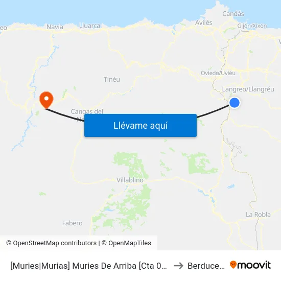 [Muries|Murias]  Muries De Arriba [Cta 01182] to Berducedo map
