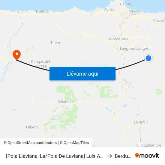 [Pola Llaviana, La/Pola De Laviana]  Luis Alonso [Cta 01190] to Berducedo map