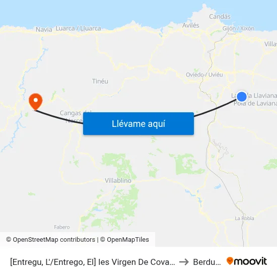 [Entregu, L'/Entrego, El]  Ies Virgen De Covadonga [Cta 01212] to Berducedo map