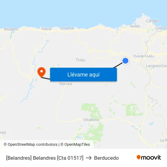 [Belandres]  Belandres [Cta 01517] to Berducedo map