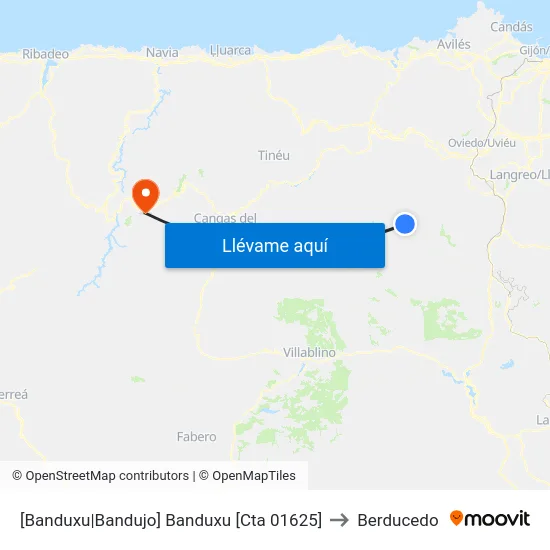 [Banduxu|Bandujo]  Banduxu [Cta 01625] to Berducedo map
