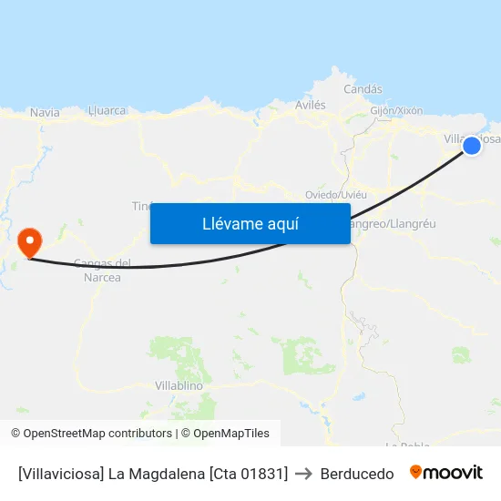 [Villaviciosa]  La Magdalena [Cta 01831] to Berducedo map