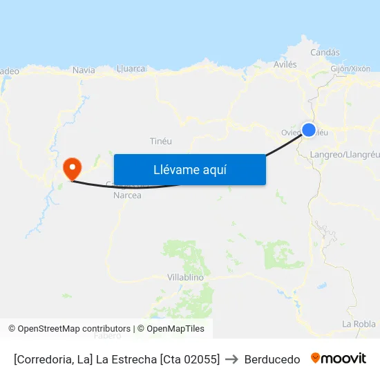 [Corredoria, La]  La Estrecha [Cta 02055] to Berducedo map