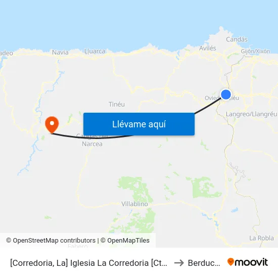 [Corredoria, La]  Iglesia La Corredoria [Cta 02073] to Berducedo map