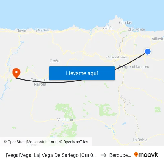 [Vega|Vega, La]  Vega De Sariego [Cta 02121] to Berducedo map
