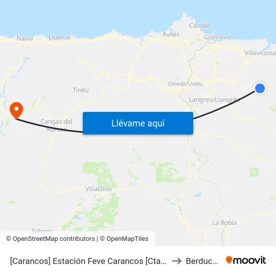 [Carancos]  Estación Feve Carancos [Cta 02160] to Berducedo map