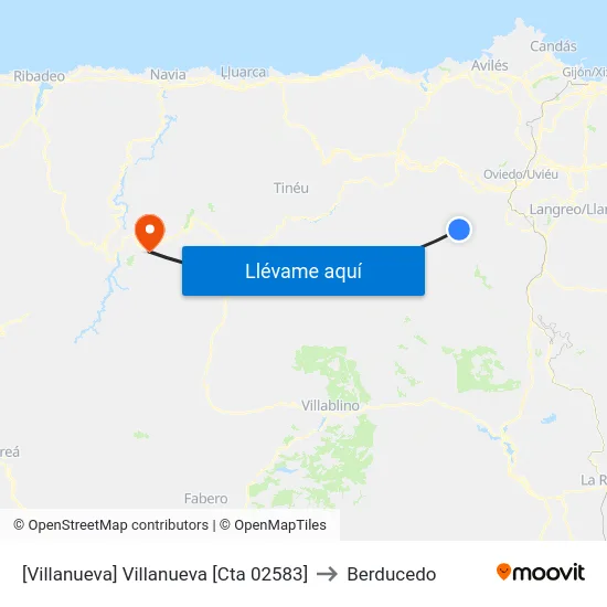 [Villanueva]  Villanueva [Cta 02583] to Berducedo map