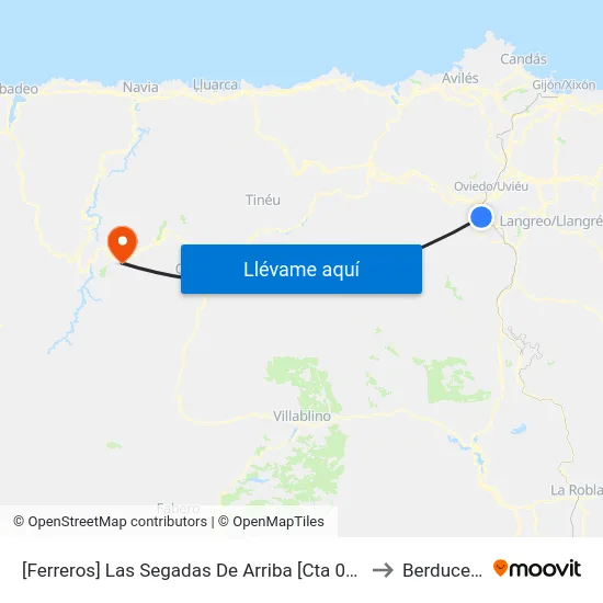 [Ferreros]  Las Segadas De Arriba [Cta 02649] to Berducedo map