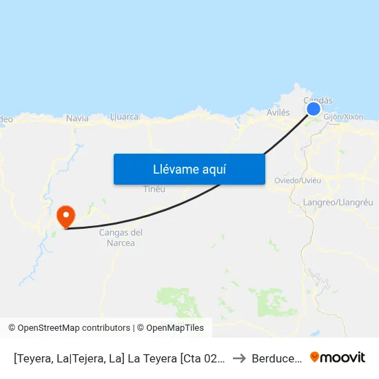 [Teyera, La|Tejera, La]  La Teyera [Cta 02779] to Berducedo map