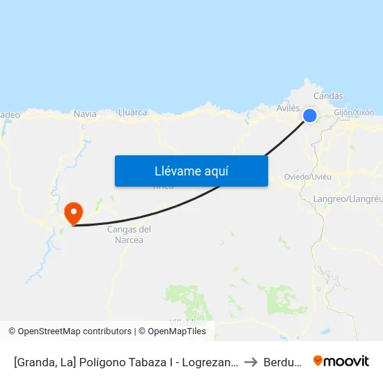 [Granda, La]  Polígono Tabaza I - Logrezana [Cta 02825] to Berducedo map