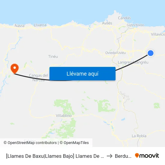 [Llames De Baxu|Llames Bajo]  Llames De Abajo [Cta 02884] to Berducedo map