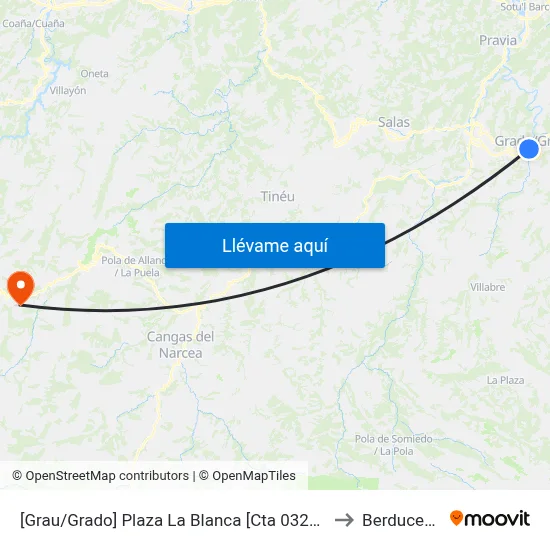 [Grau/Grado]  Plaza La Blanca [Cta 03249] to Berducedo map