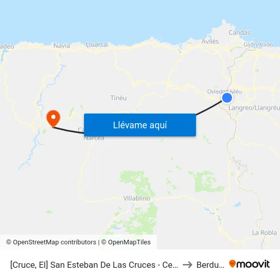 [Cruce, El]  San Esteban De Las Cruces - Cementerio [Cta 03314] to Berducedo map
