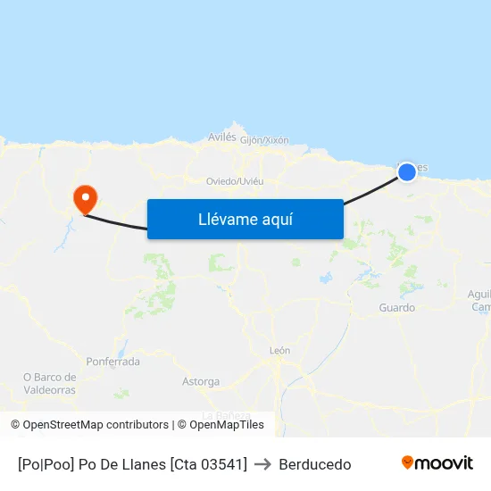 [Po|Poo]  Po De Llanes [Cta 03541] to Berducedo map