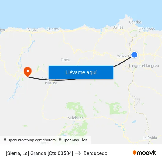 [Sierra, La]  Granda [Cta 03584] to Berducedo map