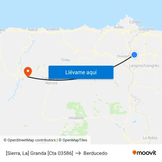 [Sierra, La]  Granda [Cta 03586] to Berducedo map