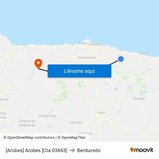 [Arobes]  Arobes [Cta 03843] to Berducedo map