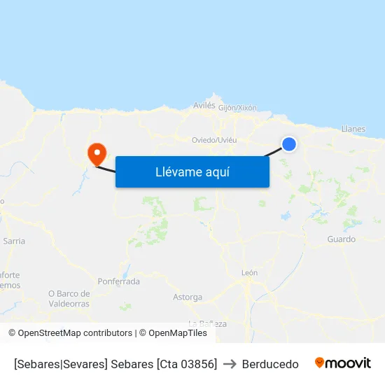 [Sebares|Sevares]  Sebares [Cta 03856] to Berducedo map