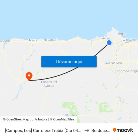 [Campos, Los]  Carretera Trubia [Cta 04410] to Berducedo map