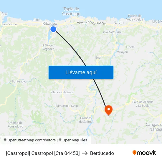 [Castropol]  Castropol [Cta 04453] to Berducedo map