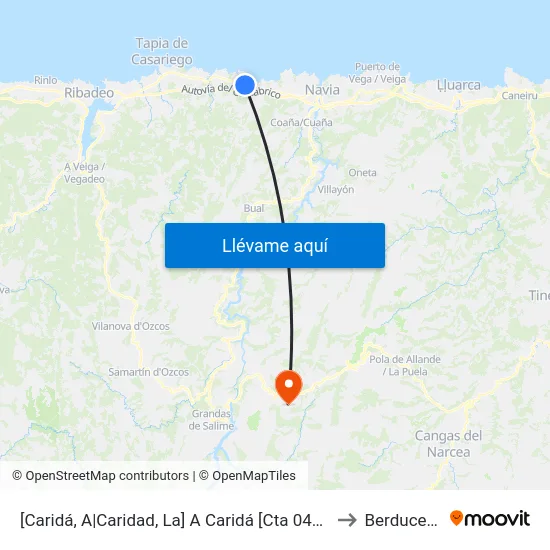 [Caridá, A|Caridad, La]  A Caridá [Cta 04499] to Berducedo map