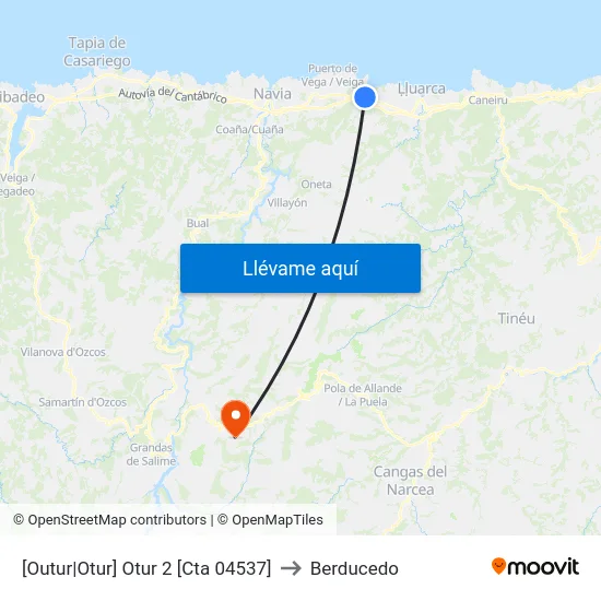 [Outur|Otur]  Otur 2 [Cta 04537] to Berducedo map