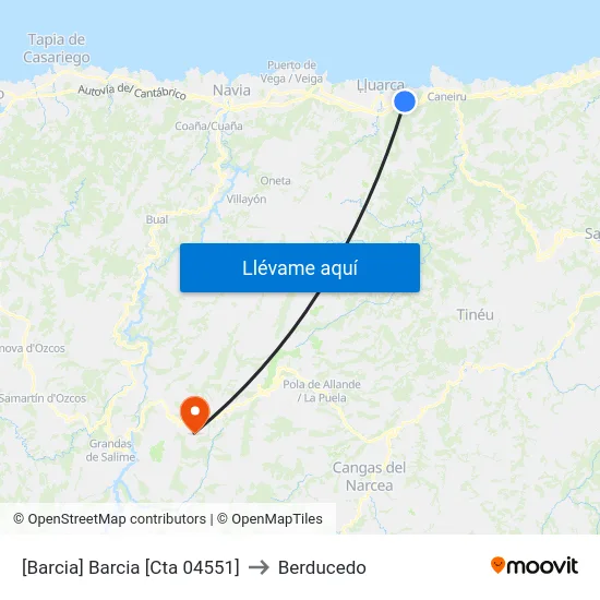 [Barcia]  Barcia [Cta 04551] to Berducedo map