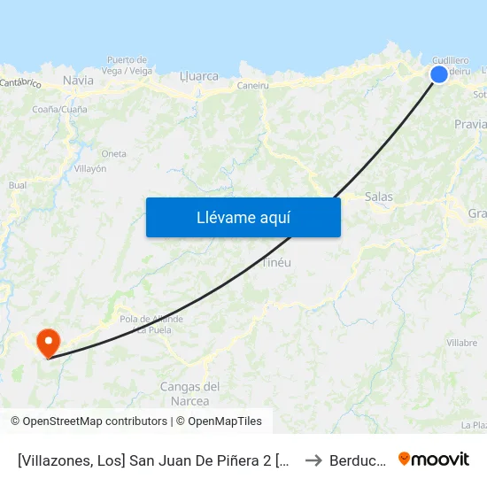 [Villazones, Los]  San Juan De Piñera 2 [Cta 5163] to Berducedo map