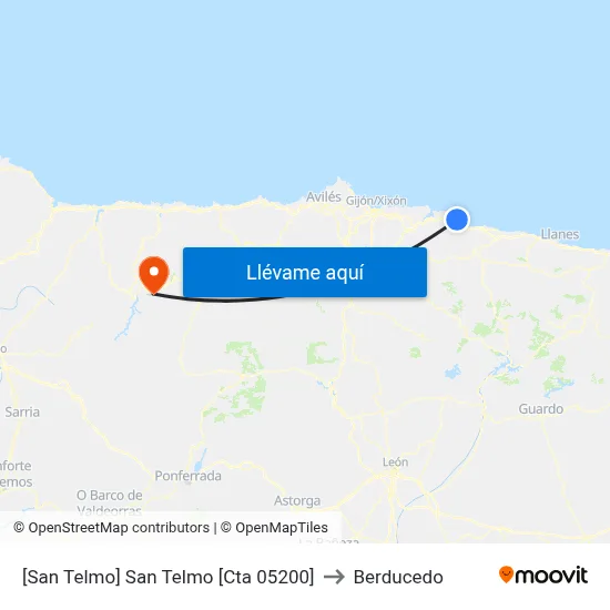[San Telmo]  San Telmo [Cta 05200] to Berducedo map