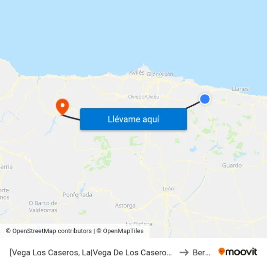 [Vega Los Caseros, La|Vega De Los Caseros, La]  Vega De Los Caseros [Cta 05433] to Berducedo map