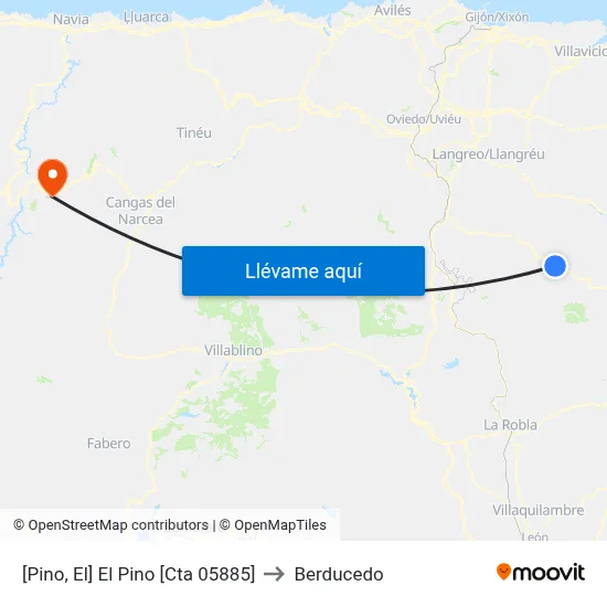 [Pino, El]  El Pino [Cta 05885] to Berducedo map