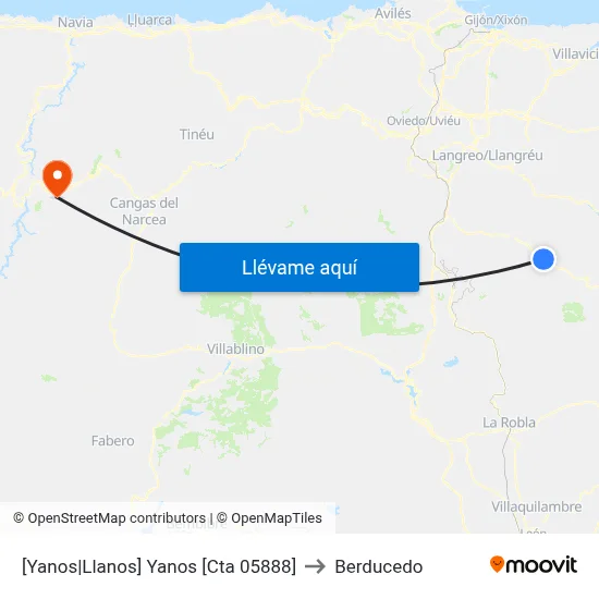 [Yanos|Llanos]  Yanos [Cta 05888] to Berducedo map