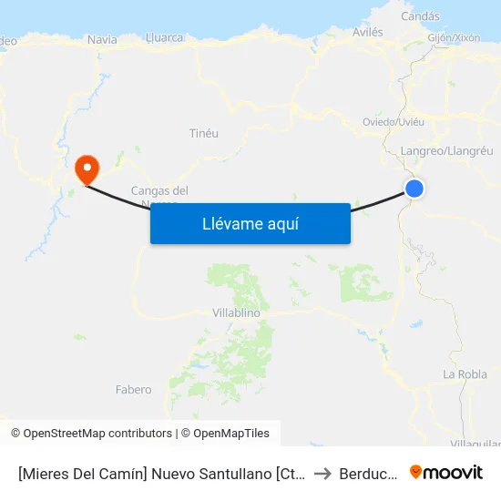 [Mieres Del Camín]  Nuevo Santullano [Cta 06167] to Berducedo map