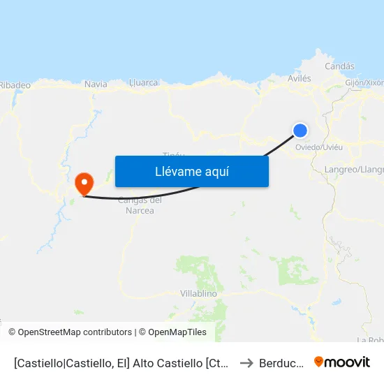 [Castiello|Castiello, El]  Alto Castiello [Cta 06353] to Berducedo map