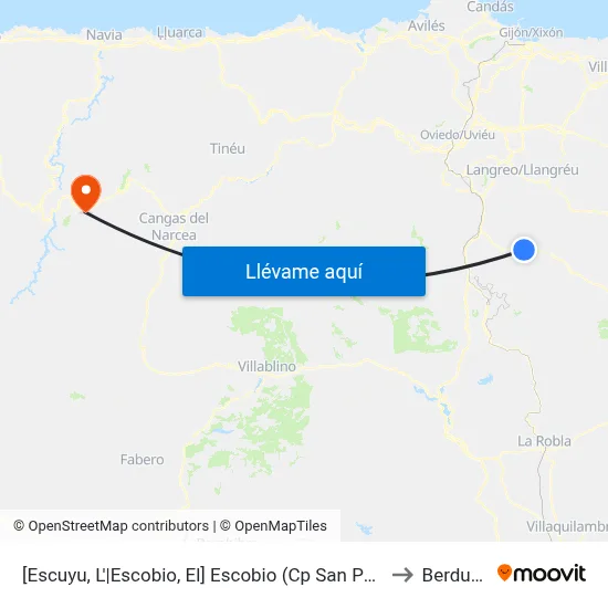 [Escuyu, L'|Escobio, El]  Escobio (Cp San Pedro) [Cta 07241] to Berducedo map
