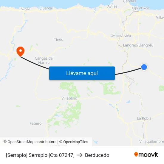 [Serrapio]  Serrapio [Cta 07247] to Berducedo map